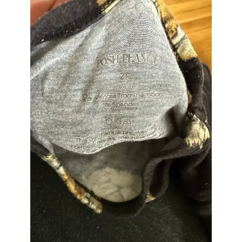 Posh Peanut‎ black tiger print bamboo pajamas set
